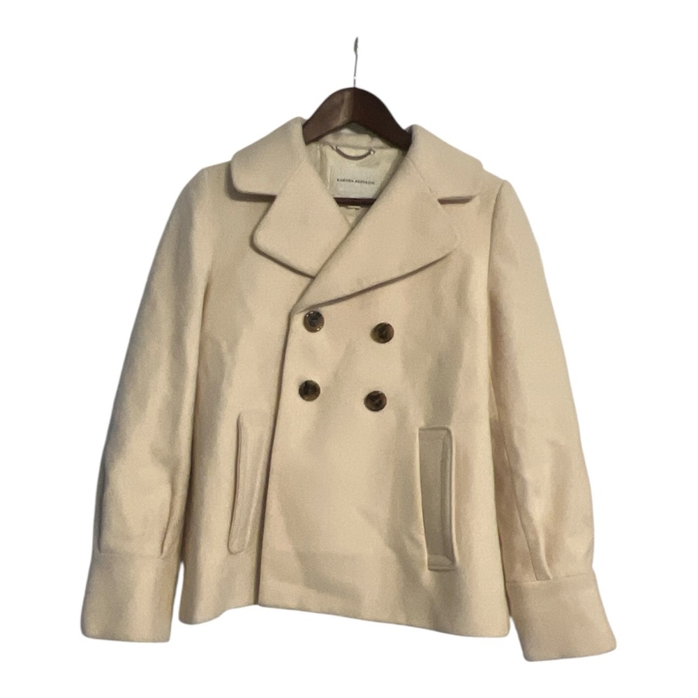 Banana Republic Cream Double-Breasted Pea Coat